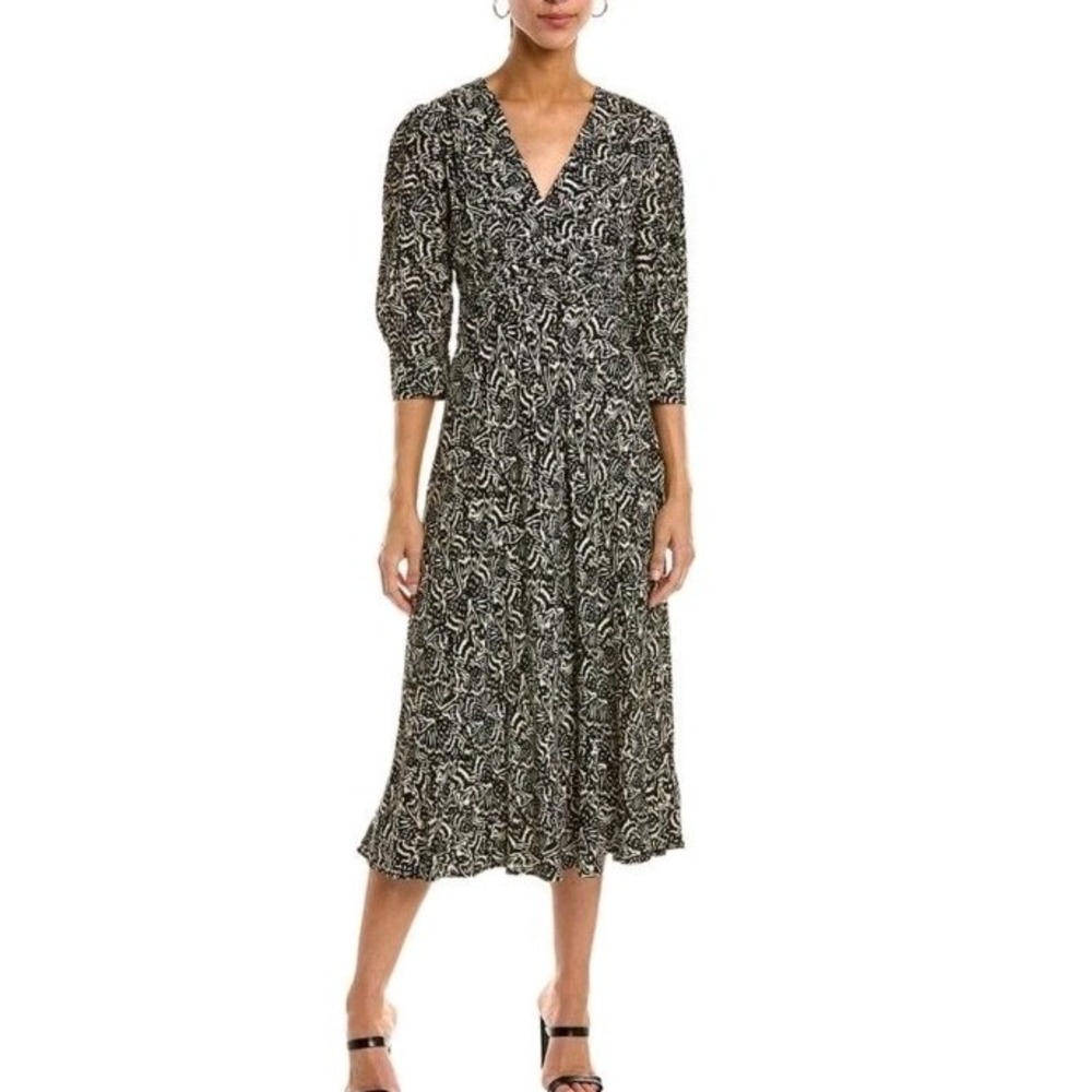 Ba&Sh Dress XS Loa Printed‎ Midi Flowy Boho Office Geometric Capsule Classic